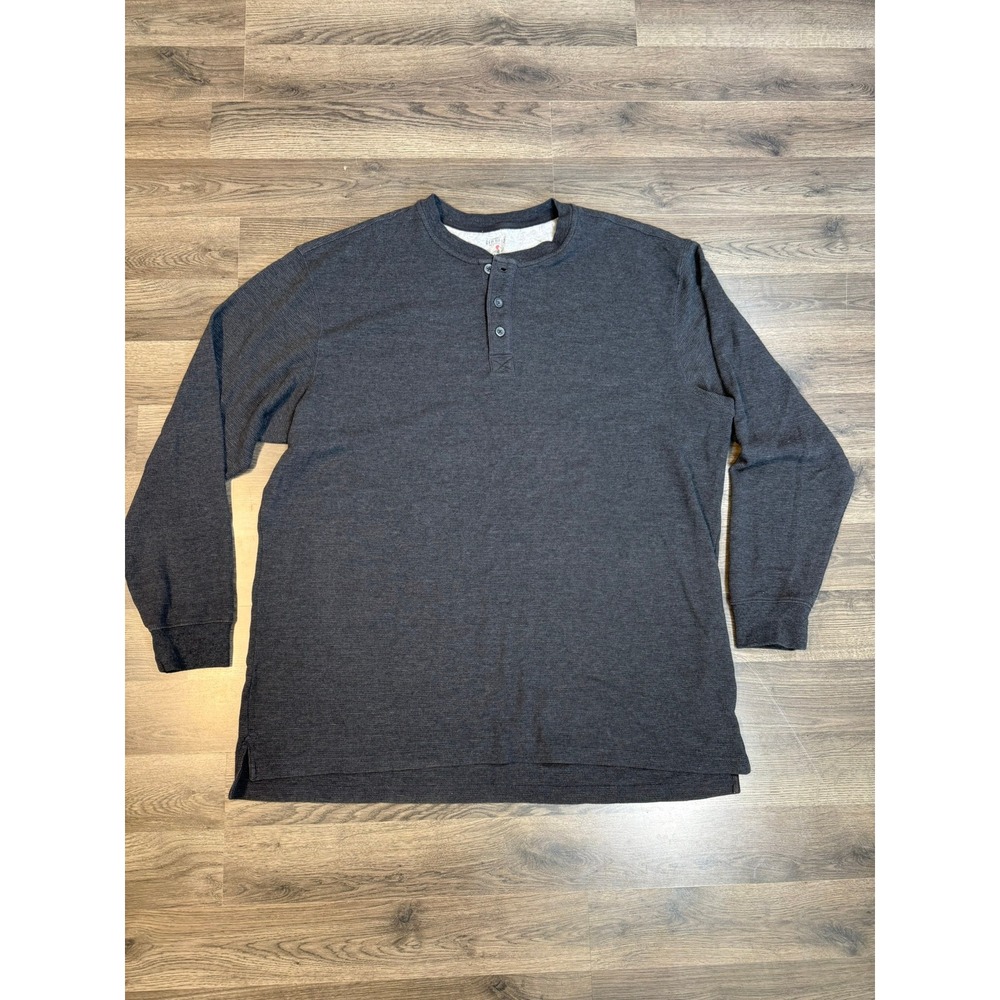 RedHead Brand Co Mens Charcoal Gray Waffle Knit Henley Shirt 3XLT Big & Tall